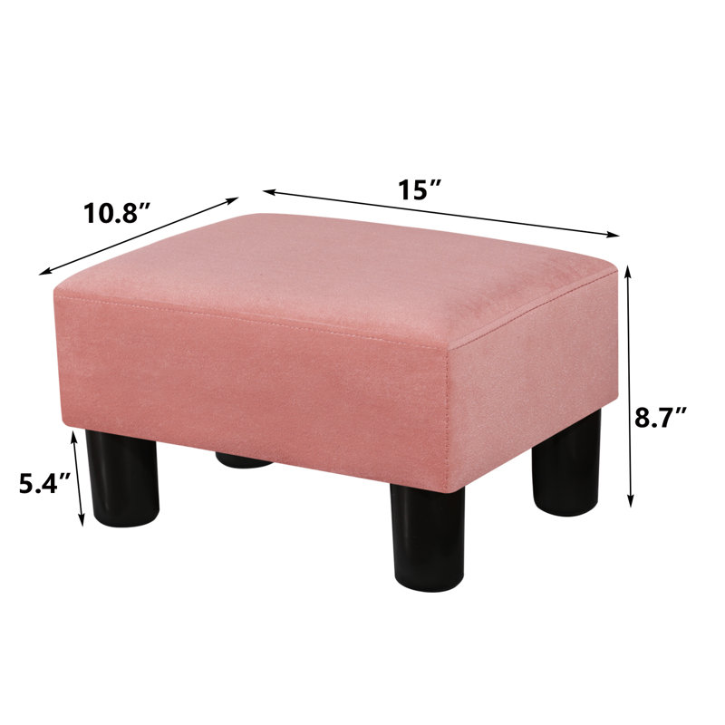 Petit repose-pied ottoman en flanelle, repose-pieds rectangulaire moderne avec pieds en plastique antidérapants, siège d'appoint rembourré pour salon, canapé, entrée