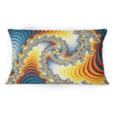 Coussin Multidimensional Fractal Spiral - Modern Printed