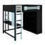 Structure de lit contemporaine avec bureau et garde-robe combinés, rehaussée par une atmosphère à DEL programmable-767788555