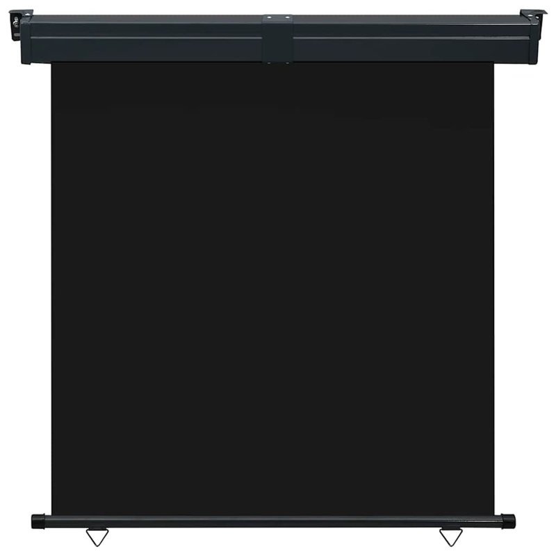 Écran d'intimité rétractable avec auvent rétractable, H 98,4 po x l 63 po, Noir