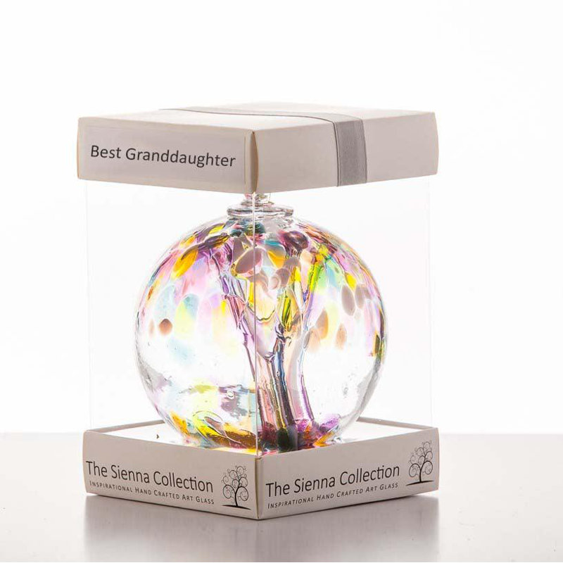 10cm Spirit Ball - Best Granddaughter - Multicoloured Pink