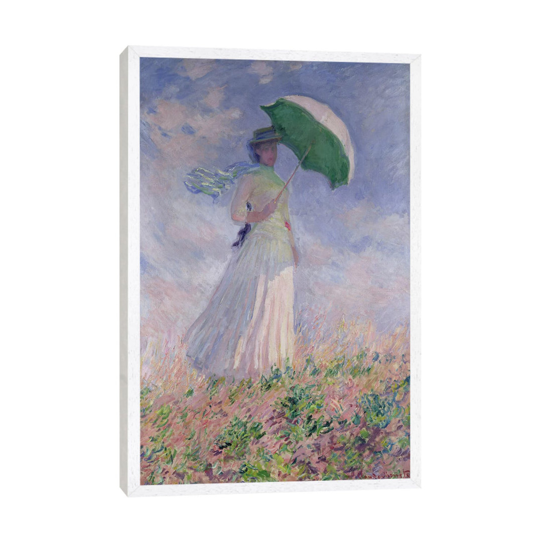 Frau mit Sonnenschirm nach rechts gedreht, 1886 von Claude Monet - Galerie-umwickelte Leinwand Giclée auf Leinwand