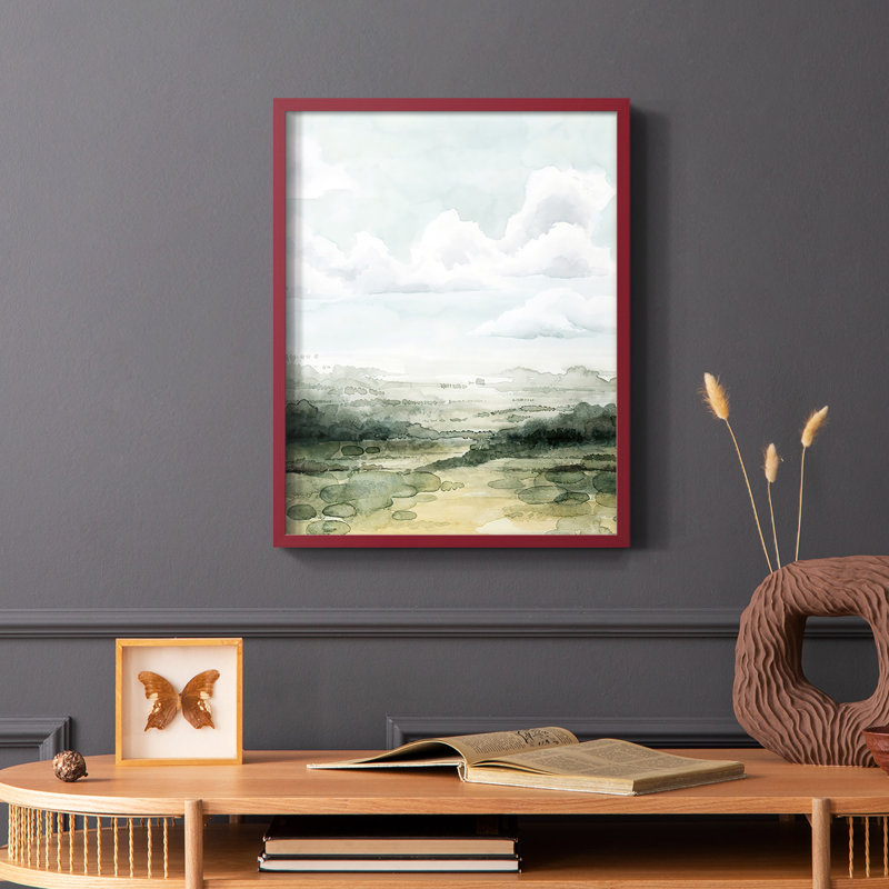 «Valley Highlight I», reproduction encadrée - bois massif, Rouge, H 10 po x l 8 po