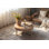 Table basse ronde en bois naturel de 32 po Napa - Pieds dorés