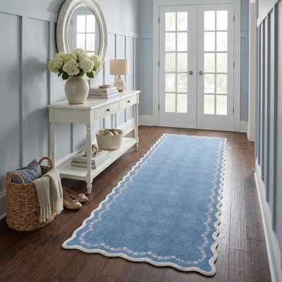Tapis festonné de style jute lavable à la machine, envers en caoutchouc antidérapant à poils courts, tapis intérieur de ferme neutre pour salon / chambre à coucher, adapté aux animaux de compagnie et aux enfants 