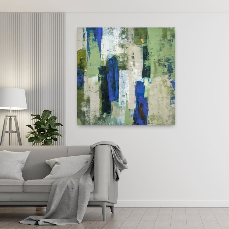 Foret D'Émeraude, art contemporain abstrait, H 48 po x l 48 po