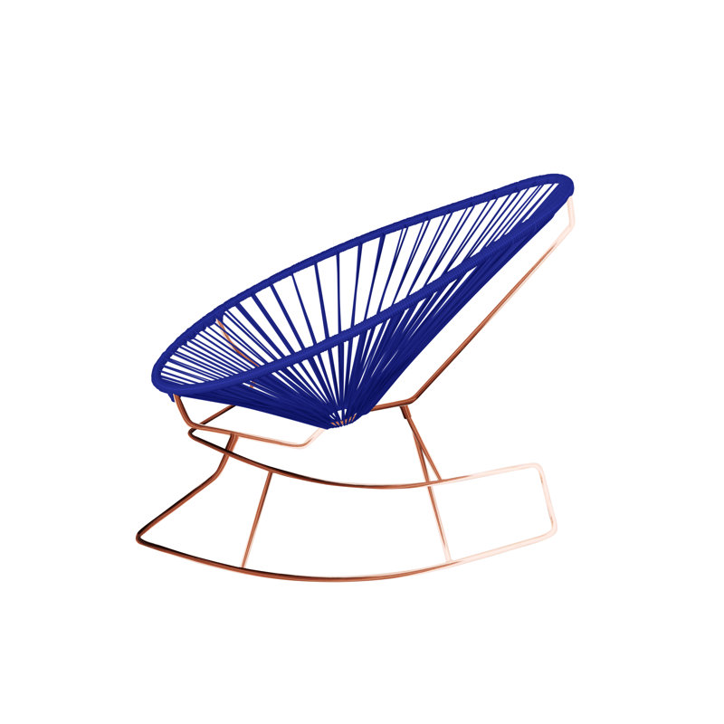Chaise berçante intérieure / extérieure Acapulco, Bleu profond / cuivre