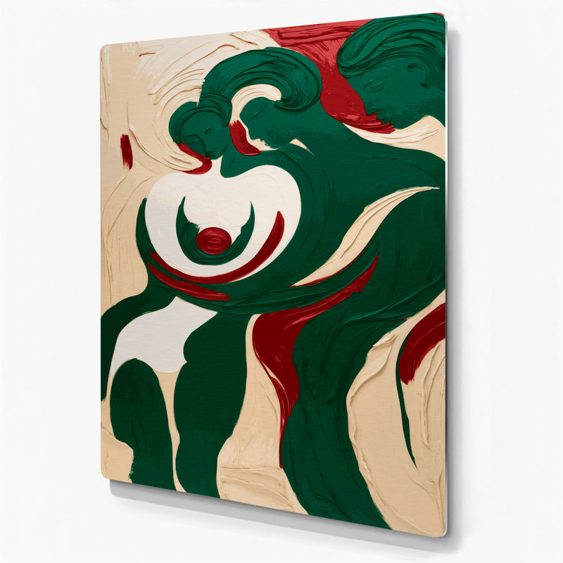 Art mural abstrait en métal vert 78, H 11 po x l 14 po