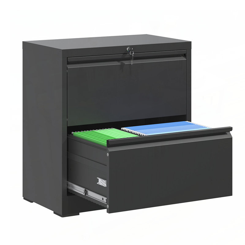 2 Drawer Lateral File Cabinet with Lock, Metal Filing Cabinet for Home Office, Steel Wide Horizontal Storage for Letter Legal A4 F4 Hanging Files
