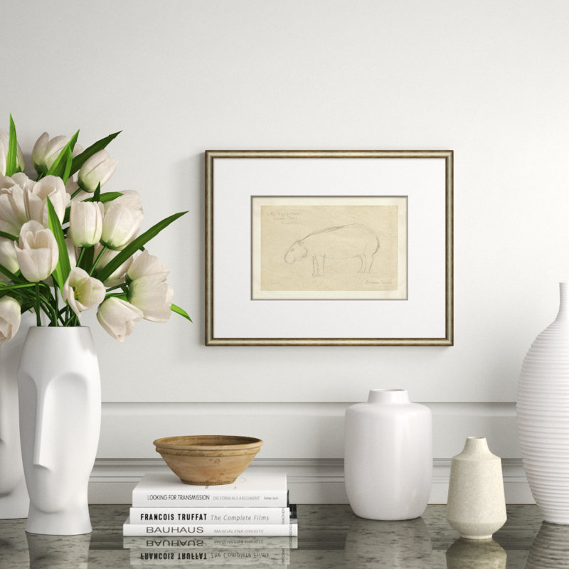 At The Zoo Sketch Series - Hippo Giclee Print