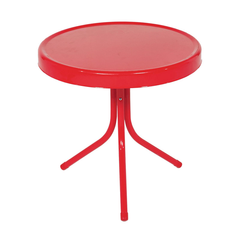 Table d'appoint d'extérieur 21,75 po Rajmund, Rouge vibrant