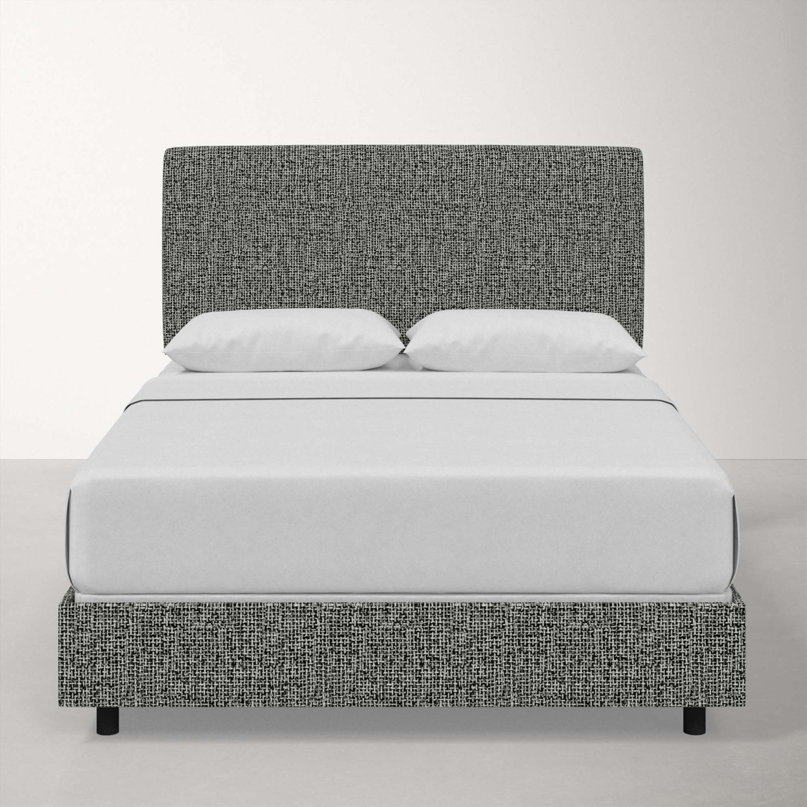 Marquise Upholstered Bed, Twin, Modern Pepper Tweed