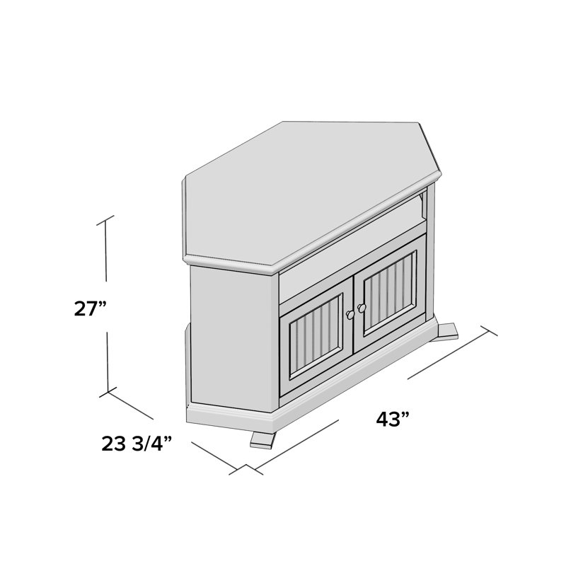Didier Unfinished Corner TV Stand for TVs up to 43", Concord Cherry, Wood Panel