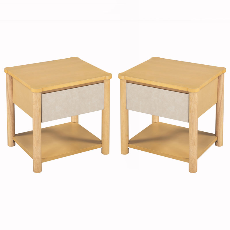 Tables de chevet modernes avec tiroir, Naturel
