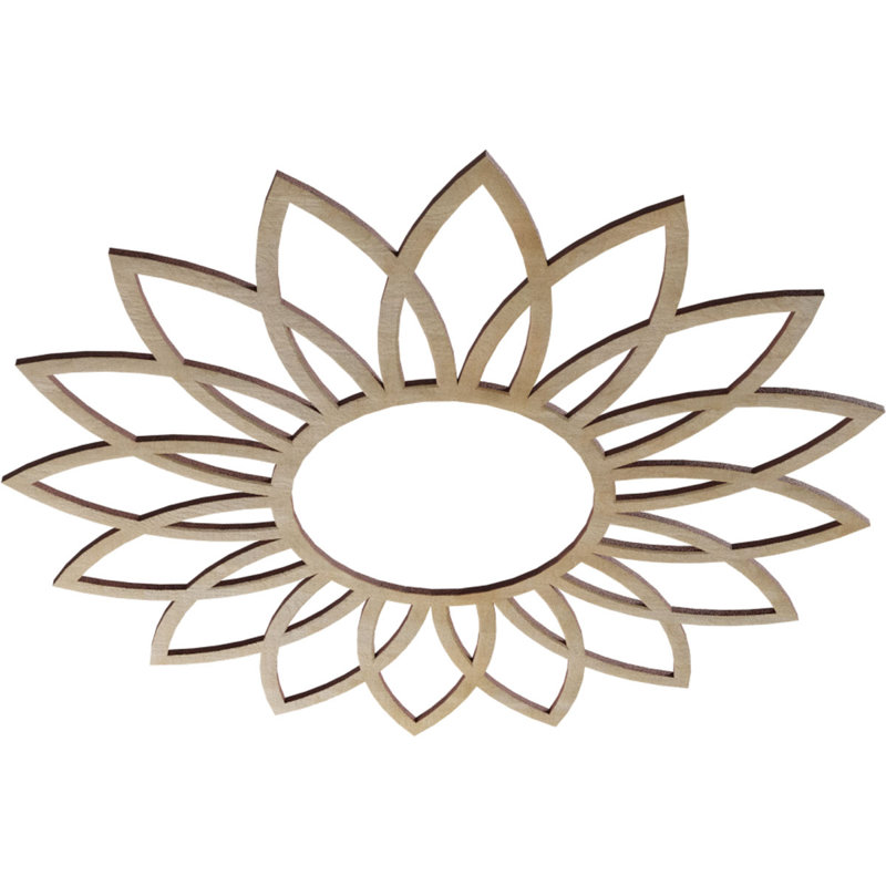 Médaillon de plafond ajouré 24 po x 8 pi 8 po x P 3/8 po, H 24 po x l 24 po x P 0,25 po, Bouleau