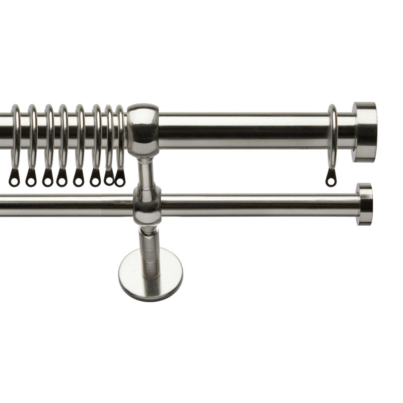 ECO PK 28-19Mm Eton Double Pole Satin Silver, 4.5cm H x 300cm W x 22cm D