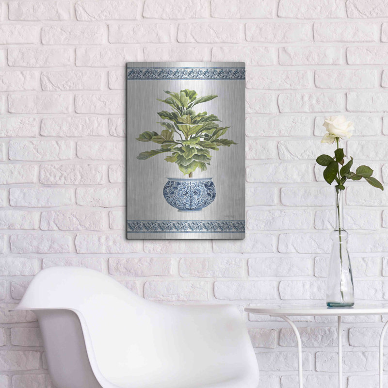 «Chinoiserie Fig II» par Cindy Jacobs, art mural en métal, H 24 po x l 16 po
