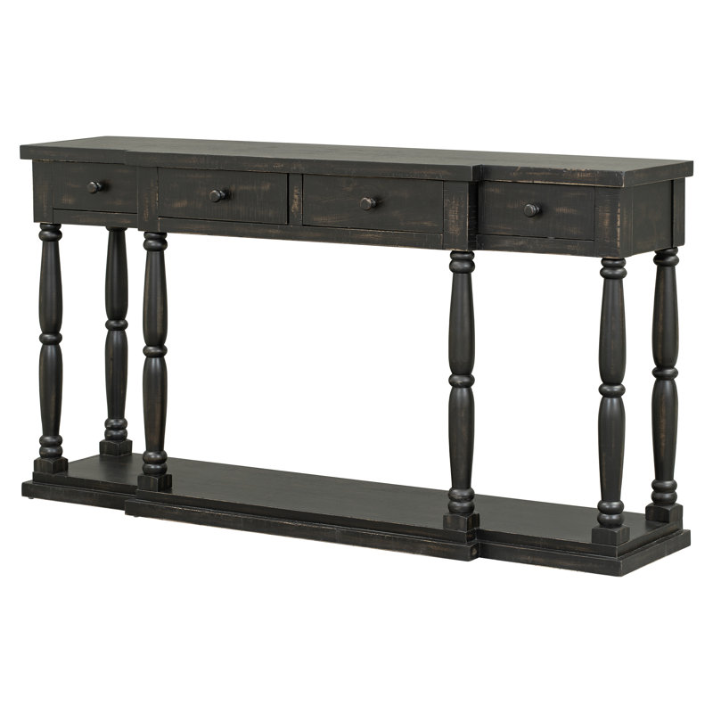 Console rétro pour chambre à coucher avec 4 tiroirs de rangement et 1 tablette