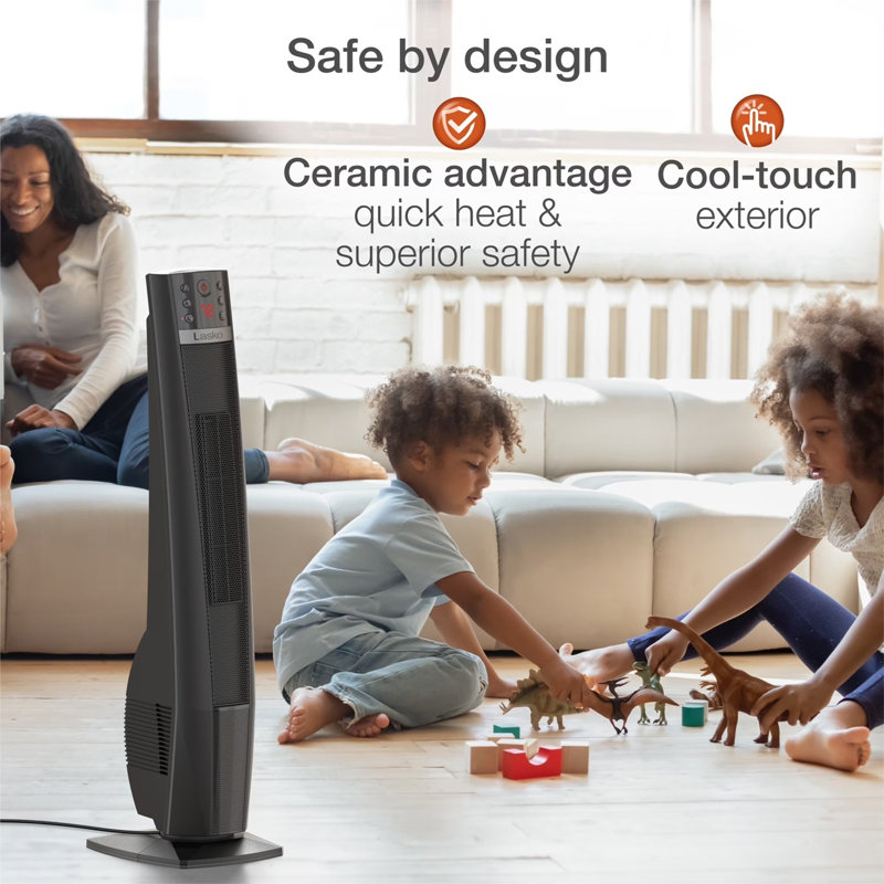Chaufferette tour en céramique 32 "1500W Lasko, télécommande, minuterie, noir