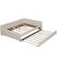 Lit tapissier avec lit gigogne simple beige - construction, plateforme moderne indispensable et structure en bois massif