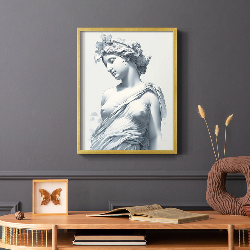 WOMEN Series II - reproduction encadrée de qualité supérieure - prête à être accrochée - aucun clou requis, Or