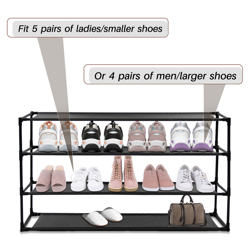 Simple Assembly 3 Tiers 15 Pair Stackable Shoe Rack