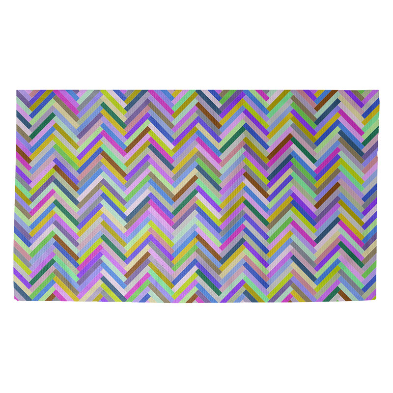 Tapis mauve à chevrons Mcguigan, Rectangle 3 pi x 5 pi