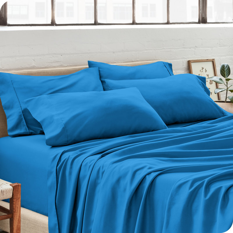 Ultra-Soft Microfiber Pillowcase, Medium Blue, 4 King Pillowcases