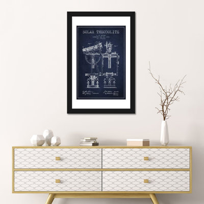 « j.w. holmes solaire theodolite », reproduction d’impression sur toile en bleu marine
