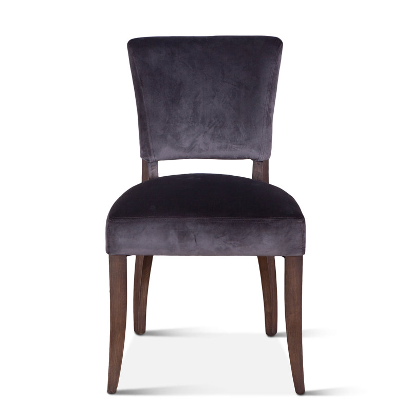 Mindy Upholstered Dining Chair, Asphalt Gray , White