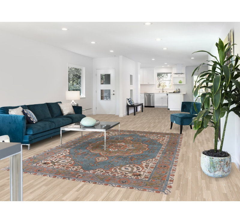 Tapis de salon bleu surteint 6x9