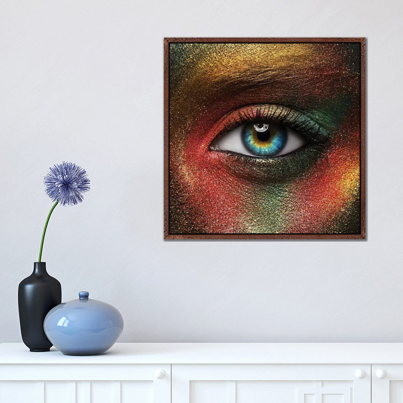 Macro Beauty by Alex Malikov - Print on Canvas, 45.72cm H x 45.72cm W x 3.81cm D, Classic Brown Wood Floater Framed