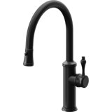 Davoli Pull-Down Kitchen Faucet with Button Sprayer - Low Arc Spout