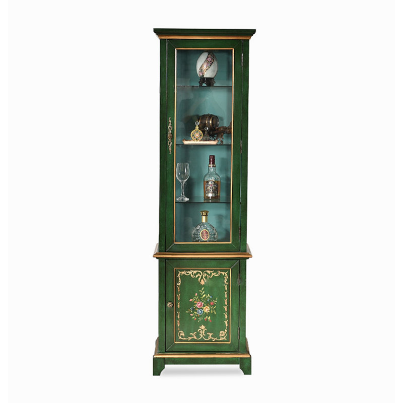 20.87" Green Standard Solid Wood Wine Cabinets & Curio Cabinets