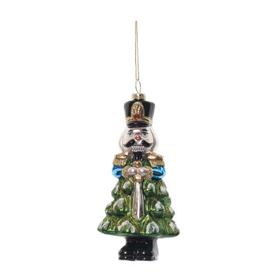 Glass 6.5 in. Holiday Nutcracker Tree Ornament