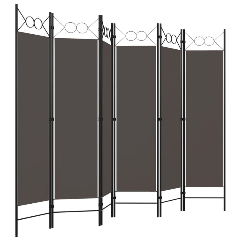 Tati 457.2cm H Folding Room Divider, Anthracite, 6