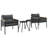 Latitude Run® 4 Piece Balcony Furniture Set With Cushions Black Steel