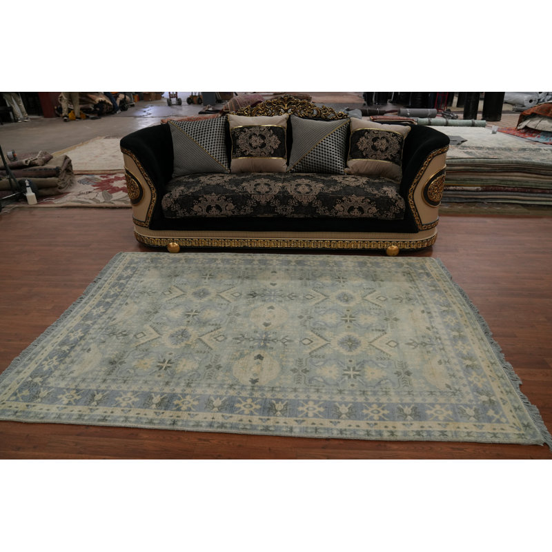 Tapis géométrique transitionnel Oushak 6 x 8
