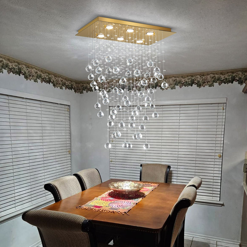 Lustre en cristal, Doré