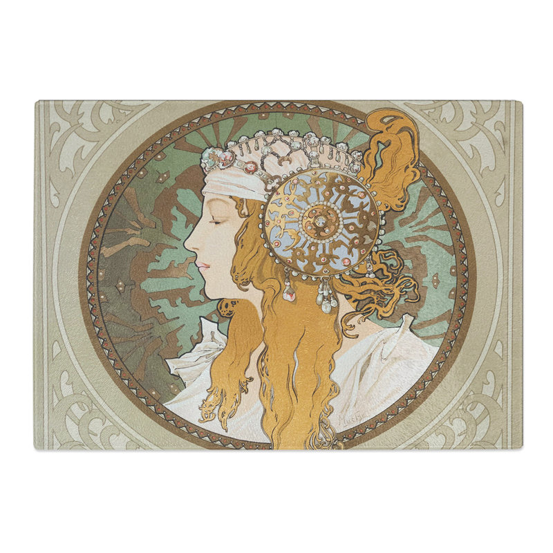 Byzantine by Alphonse Mucha Chopping Board, 0.4cm H x 20cm W x 28.5cm L
