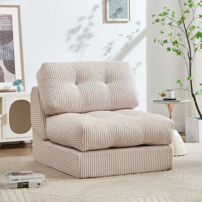   Matelas de futon 8,3 po, canapé-lit pliant, fauteuil d'appoint rembourré en velours côtelé moderne