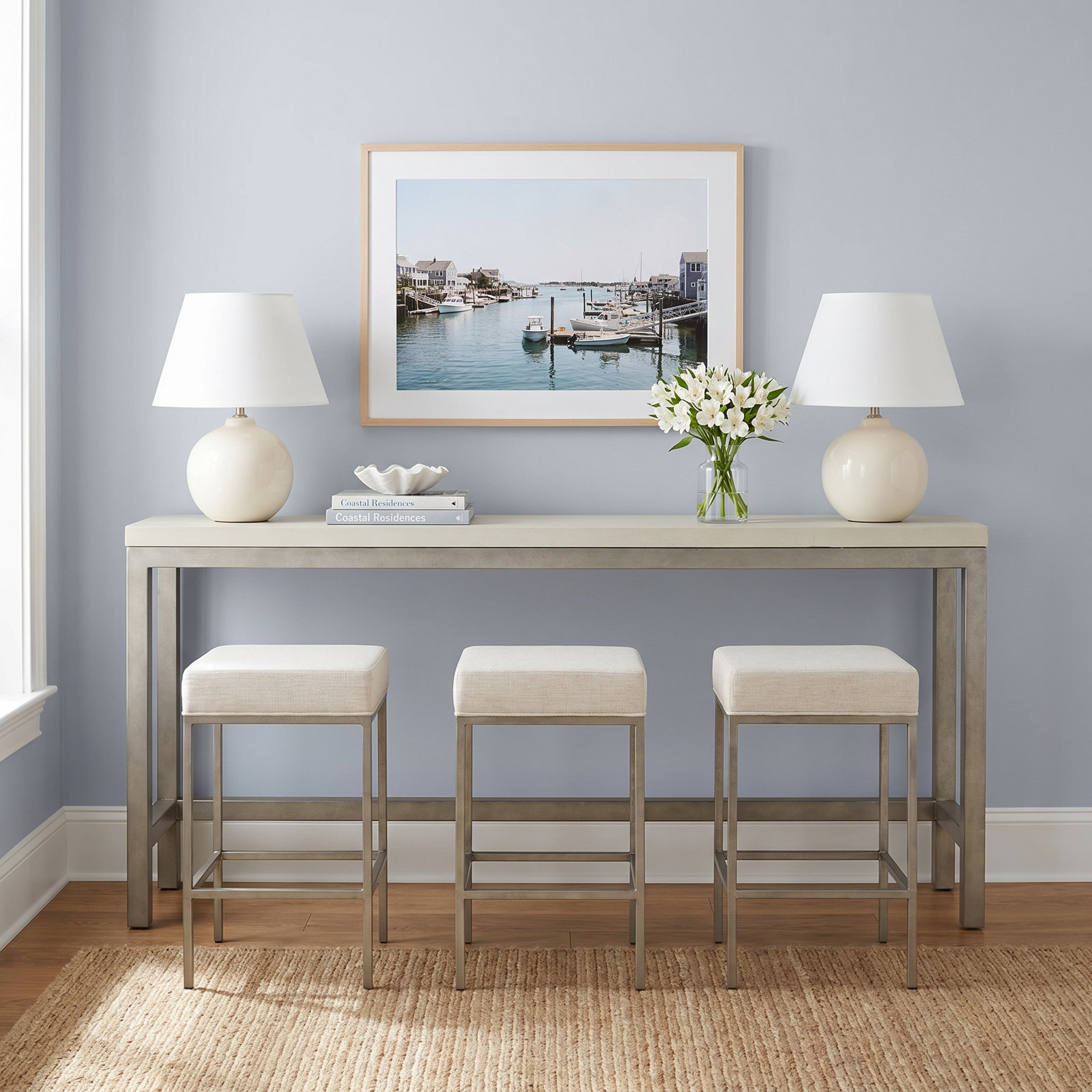 Dowell 82'' Stone Console Table