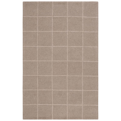  300 Hand Tufted Wool/Cotton with Latex Geometric Rug in Beige