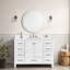 Meuble-lavabo blanc 48 po avec cadre en bois massif et plateau intégré