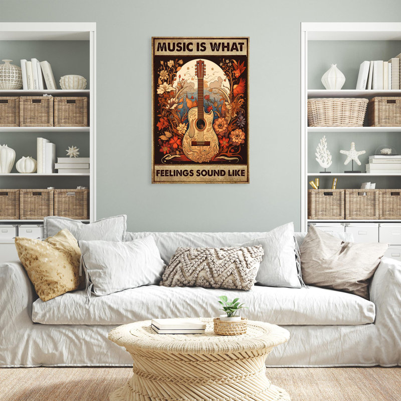 «Music Is What Feelings Sound Like», H 20 po x l 16 po x P 1,25 po