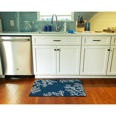  Tayney Blue Kitchen Rugs and Mats Non Skid Washable