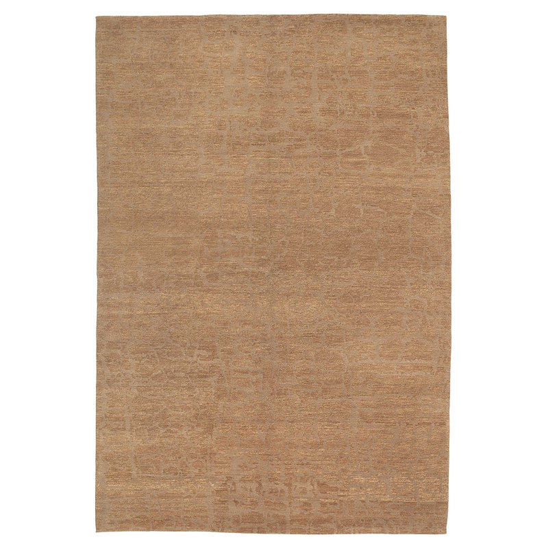 Wool Area Rug in Gold, Rectangle 6' x 9'