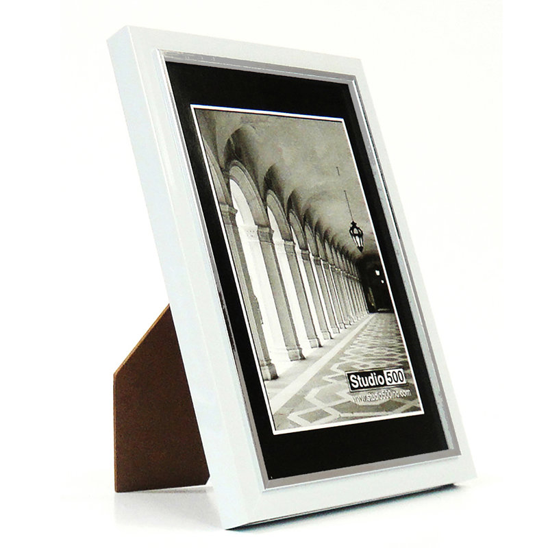 Engel Metal Beveled Picture Frame, White