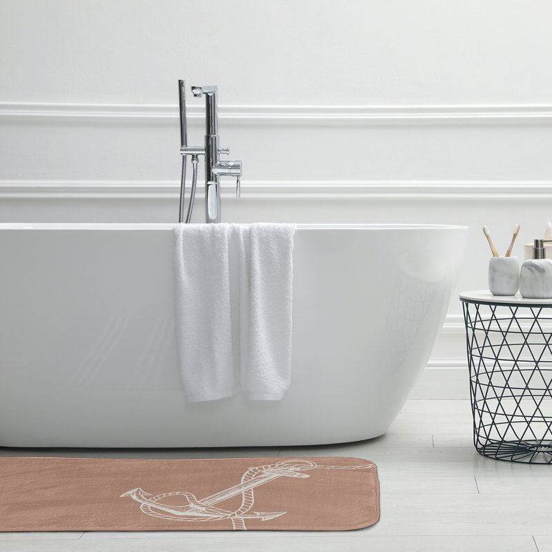 Tapis de bain Nautical Nights, L 17 po x L 24 po, Rose