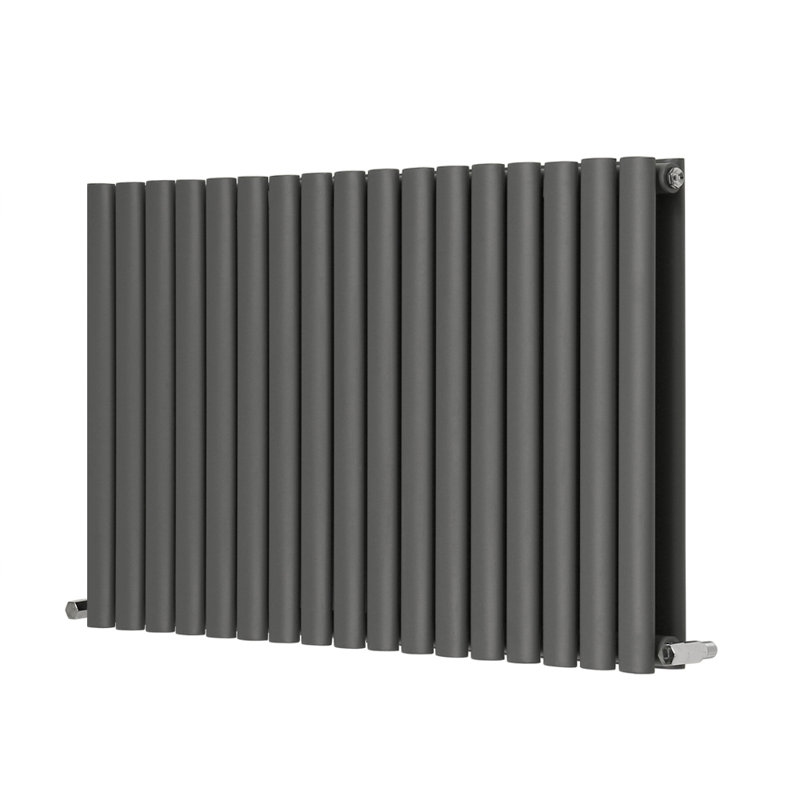 Shirly Horizontal Oval Panel Radiators, Anthracite, 60cm H x 100.3cm W, 2